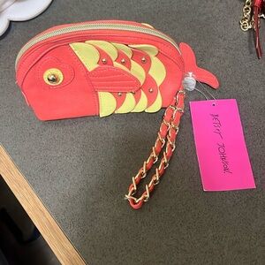 Betsey Johnson fish wristlet